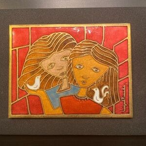 SUPERB Vintage 1960s Miguel Pineda Handmade Copper Enamel Mexican plaque